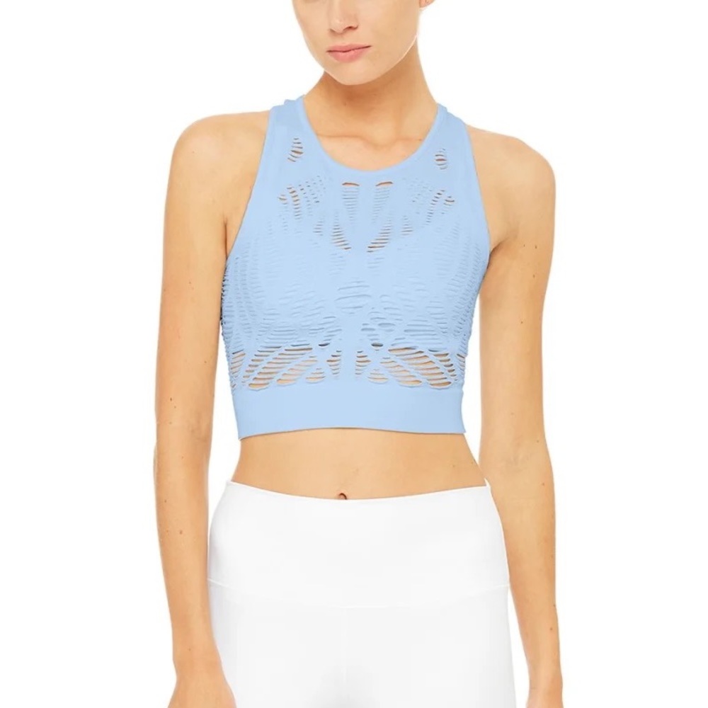 Alo Yoga Baby Blue Vixen Crop Top